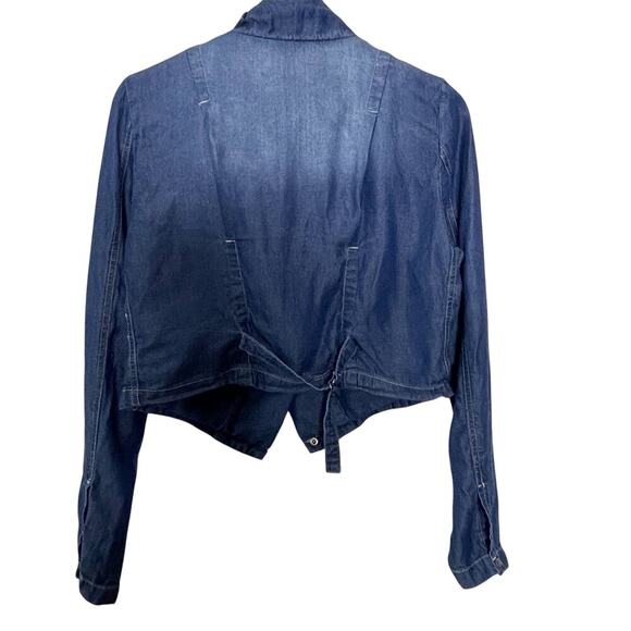 LIFE IN PROGRESS CHAMBRAY CROP JACKET SIZE S - Picture 2 of 12